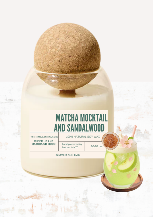 MATCHA MOCKTAIL AND SANDALWOOD SOY MOOD CANDLE